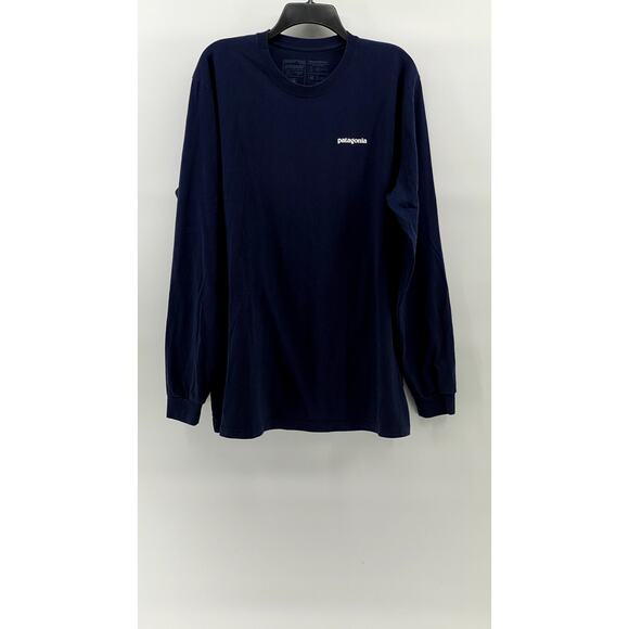 PATAGONIA Men's Navy Logo Crewneck Regular-Fit Casual Responsibili-Tee SZ XL - Picture 1 of 10